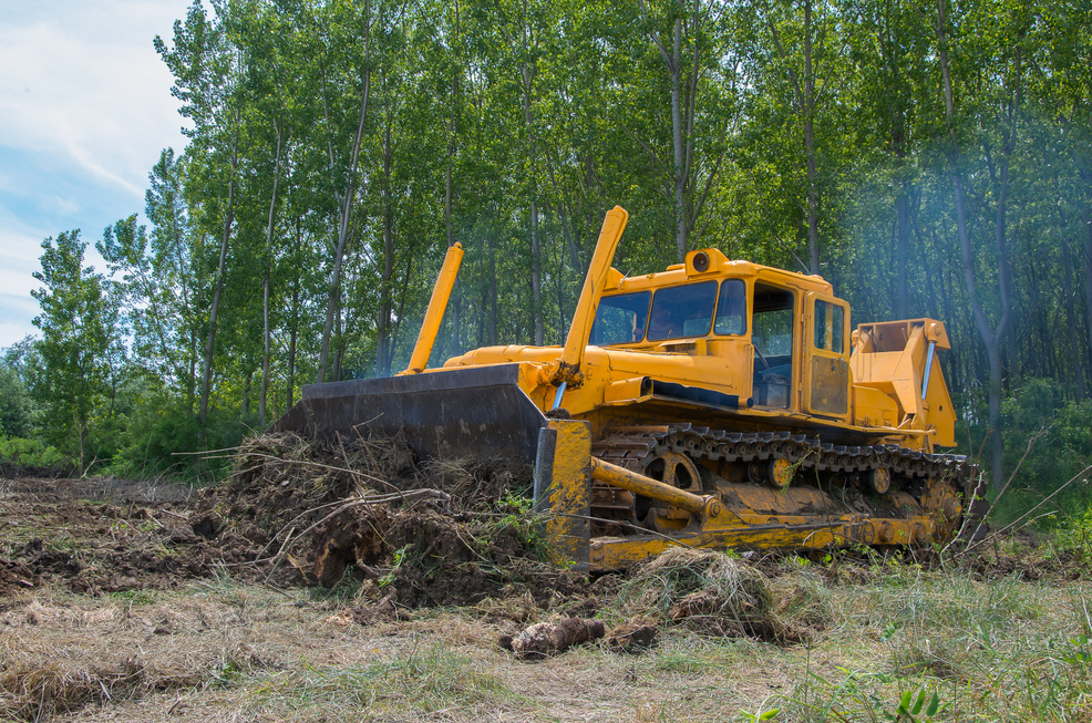 Bulldozer Clearing Land